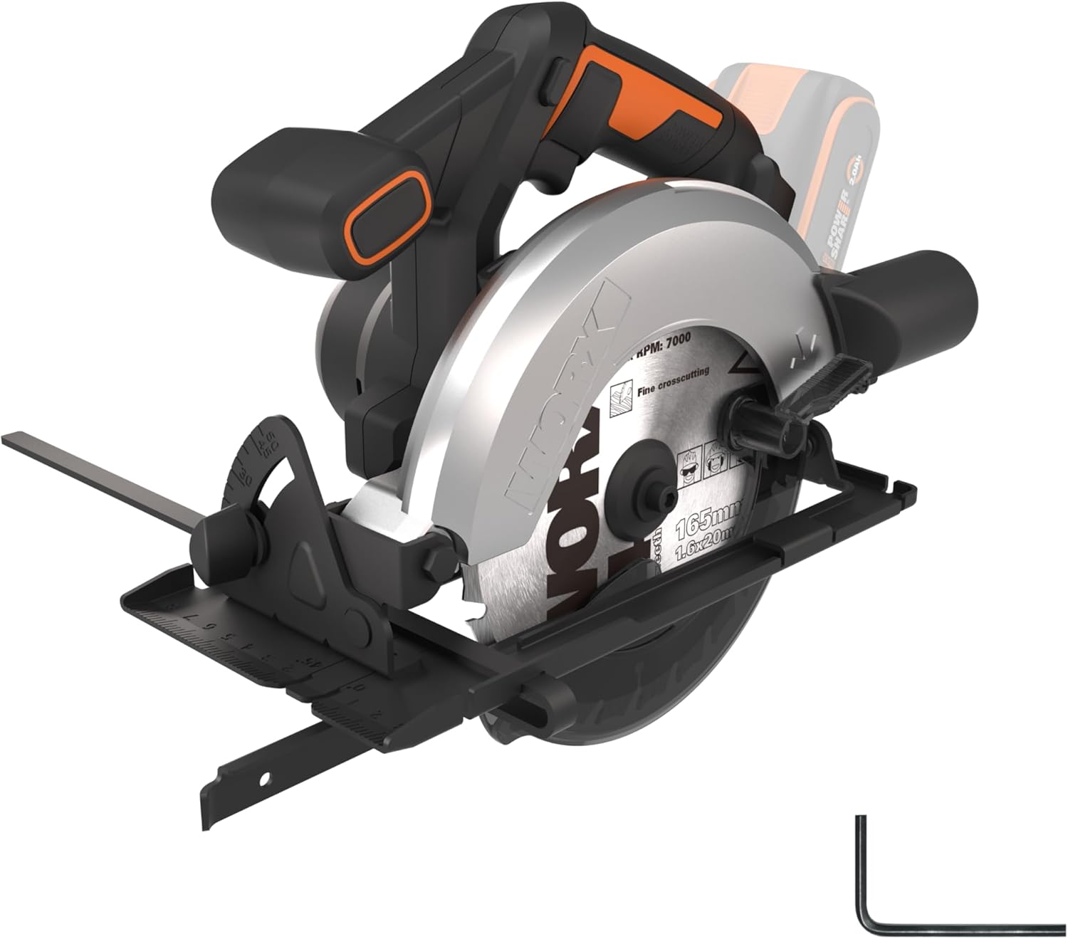 Scie circulaire sans fil WORX WX526 20 V — lame 165 mm